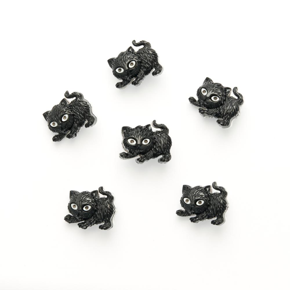Buttons: Black Cat - 21mm