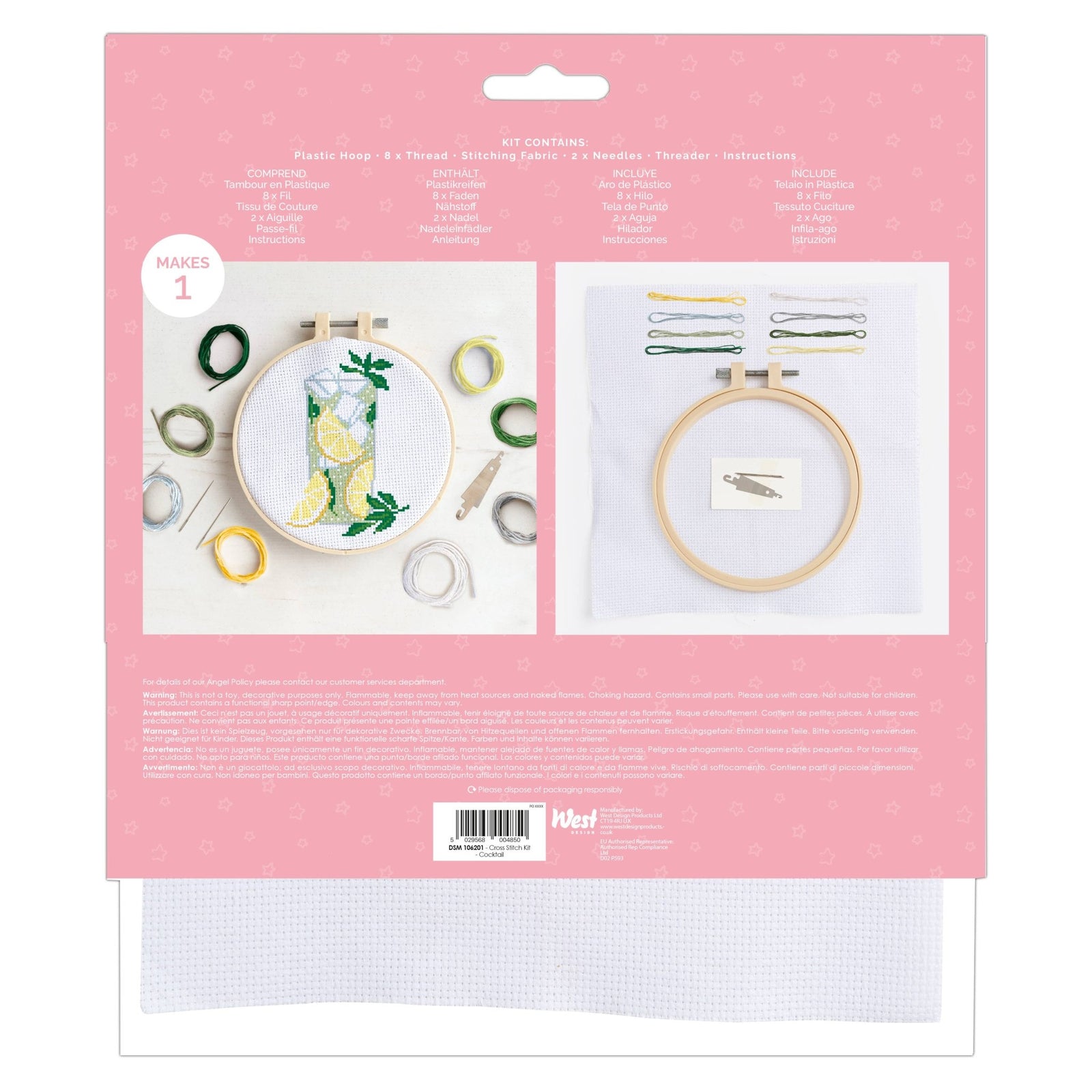 Simply Make Cross Stitch Kit - Cocktail | Buy Online from The Home Crafters