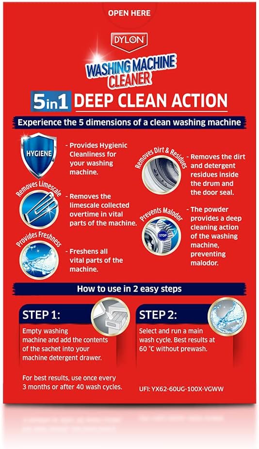 Dylon 5 in 1 Washing Machine Cleaner - 75g | Buy Online from The Home Crafters