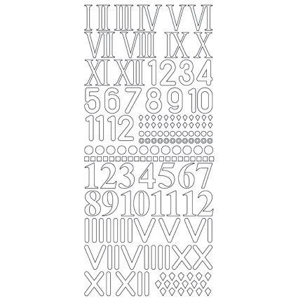 Big Numbers & Roman Numerals (for clocks) Peeloff Stickers