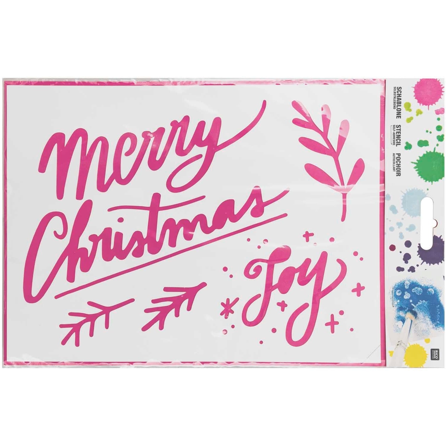 Rico Design Medium Self Adhesive Stencil - Merry Christmas