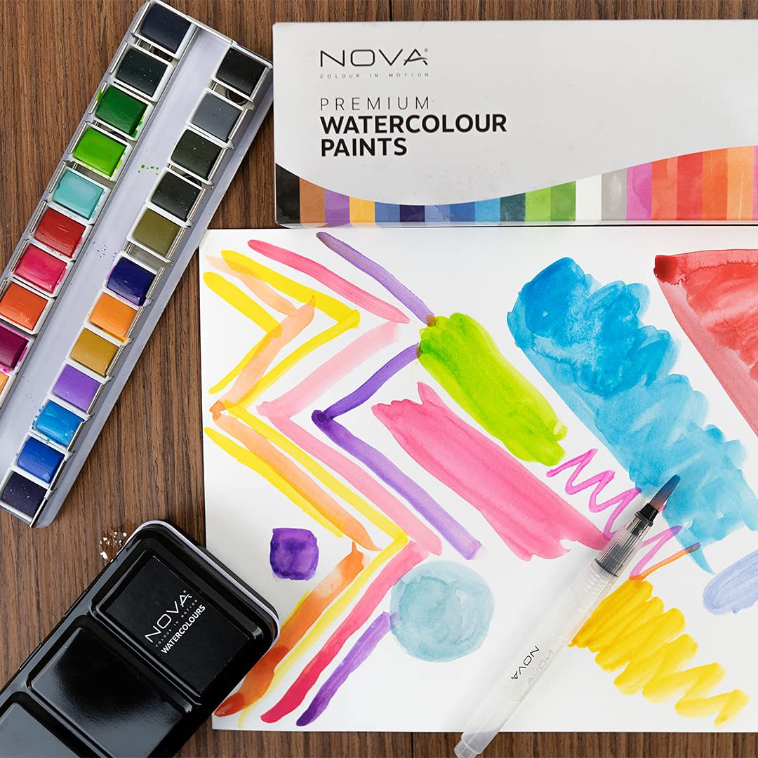 Nova Watercolour Pan Paints - 24pc