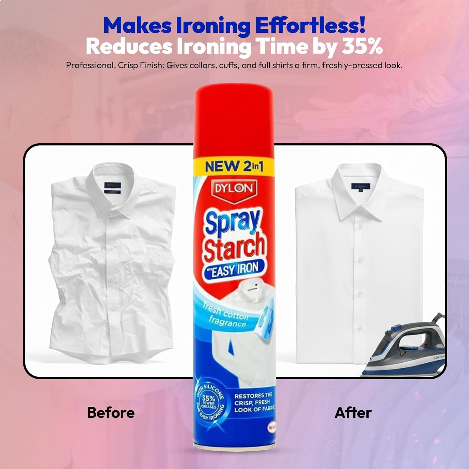Dylon Spray Starch with Easy Iron - 300ml | Buy Online from The Home Crafters