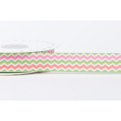 Ribbon: Zig-Zag Green - 22mm (per metre)