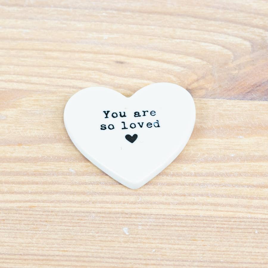 ‘So Loved’ Ceramic Heart Memorial Token – 4cm