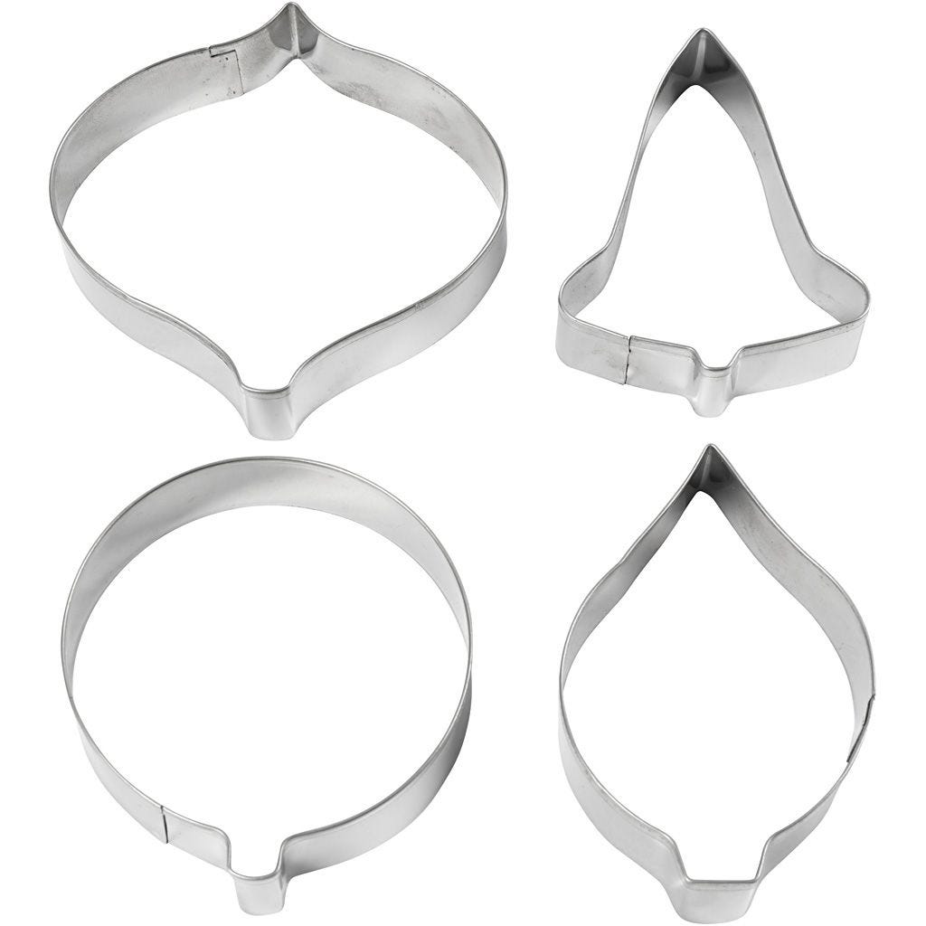 Festive Shapes Cookie Clay Cutters: Baubles - 4pc
