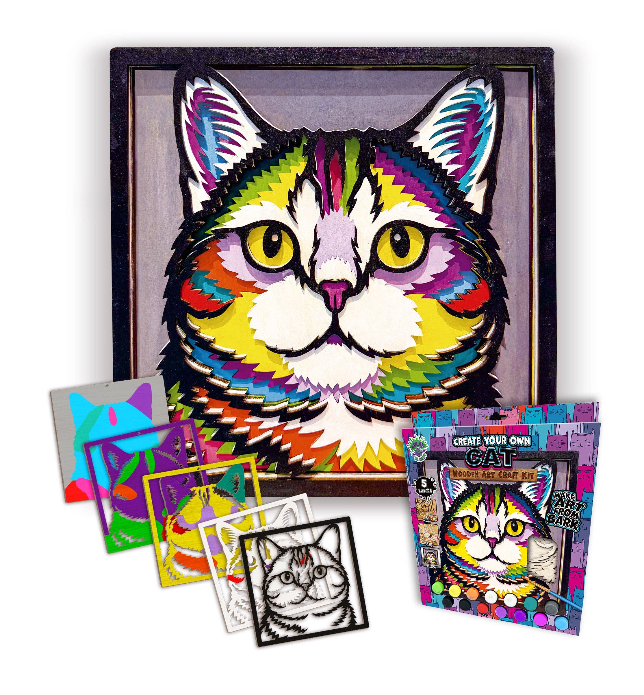Wooden Cat Art Craft Kit