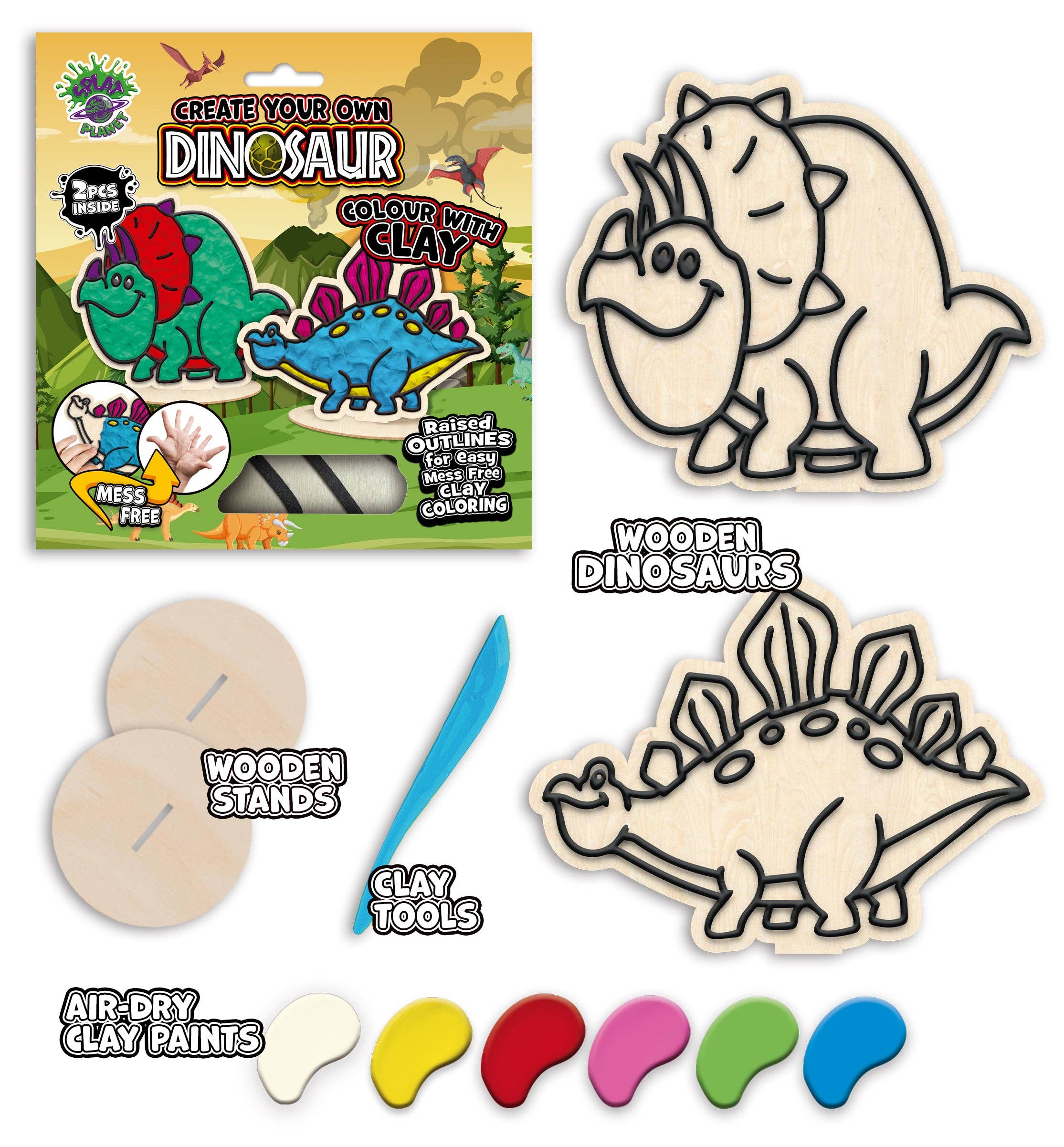 Dinosaur Clay Colouring. Kit