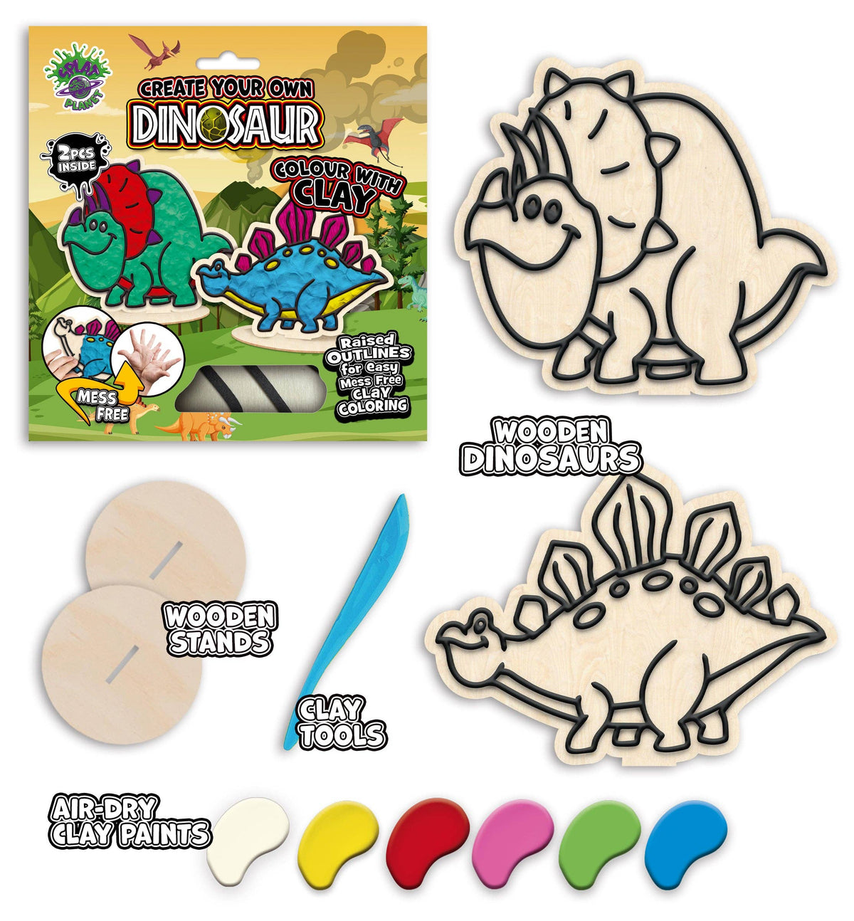 Dinosaur Clay Colouring. Kit | Buy Online from The Home Crafters