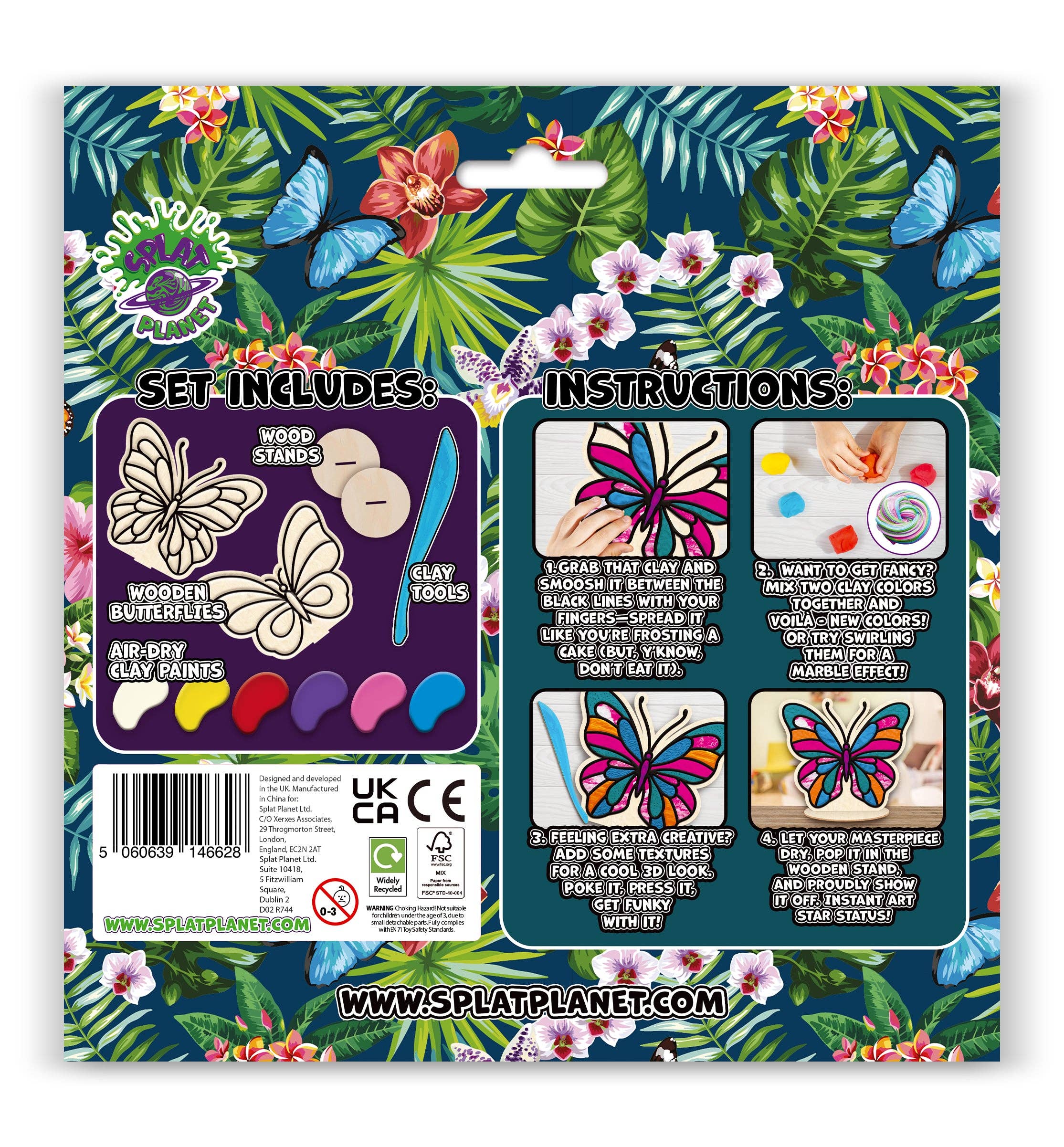 Butterfly Clay Colouring Kit
