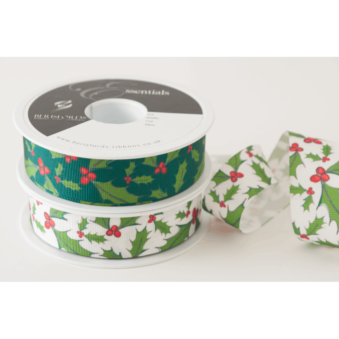 Christmas Ribbon: Holly Berry - 25mm
