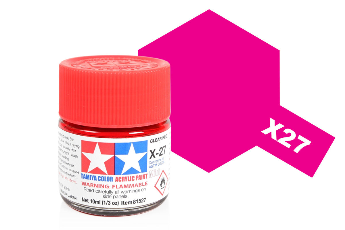 Tamiya Acrylic Mini X-27 Clear Red - 10ml