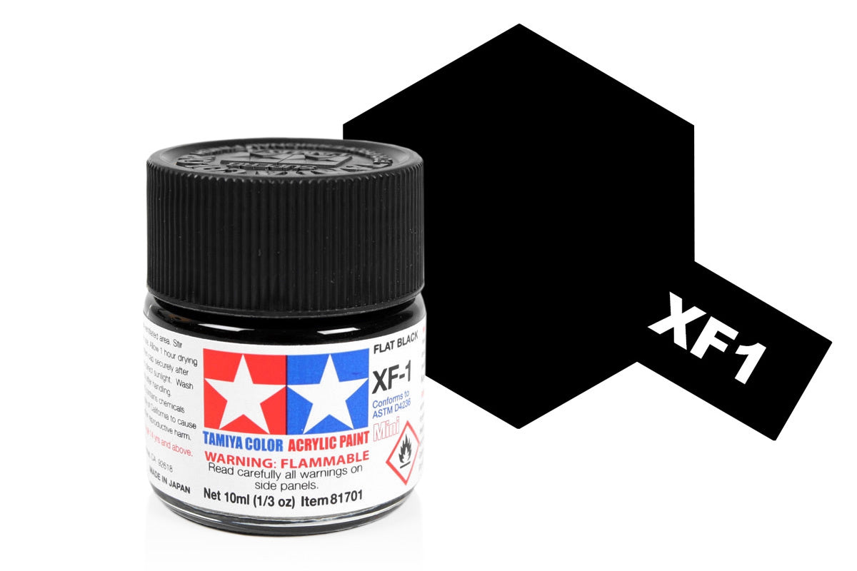 Tamiya Acrylic Mini XF-1 Flat Black - 10ml