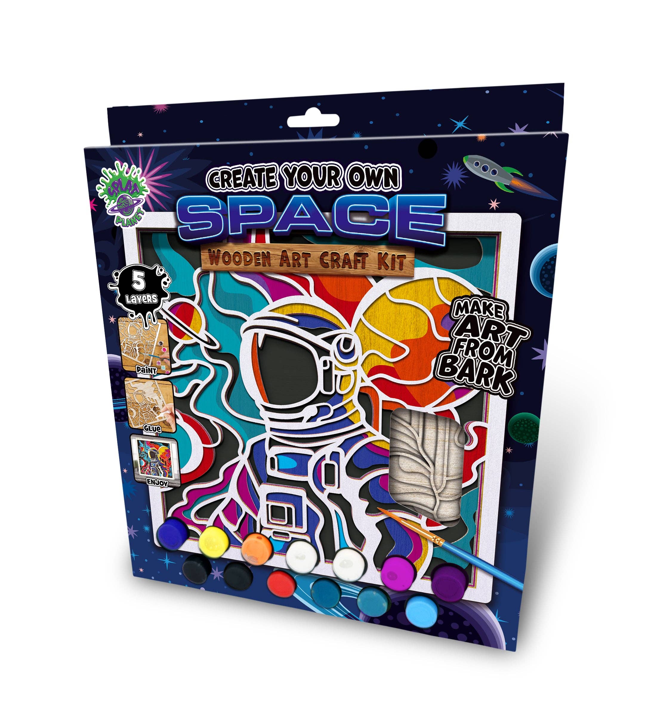 Wooden Space Scene Art CraftKit