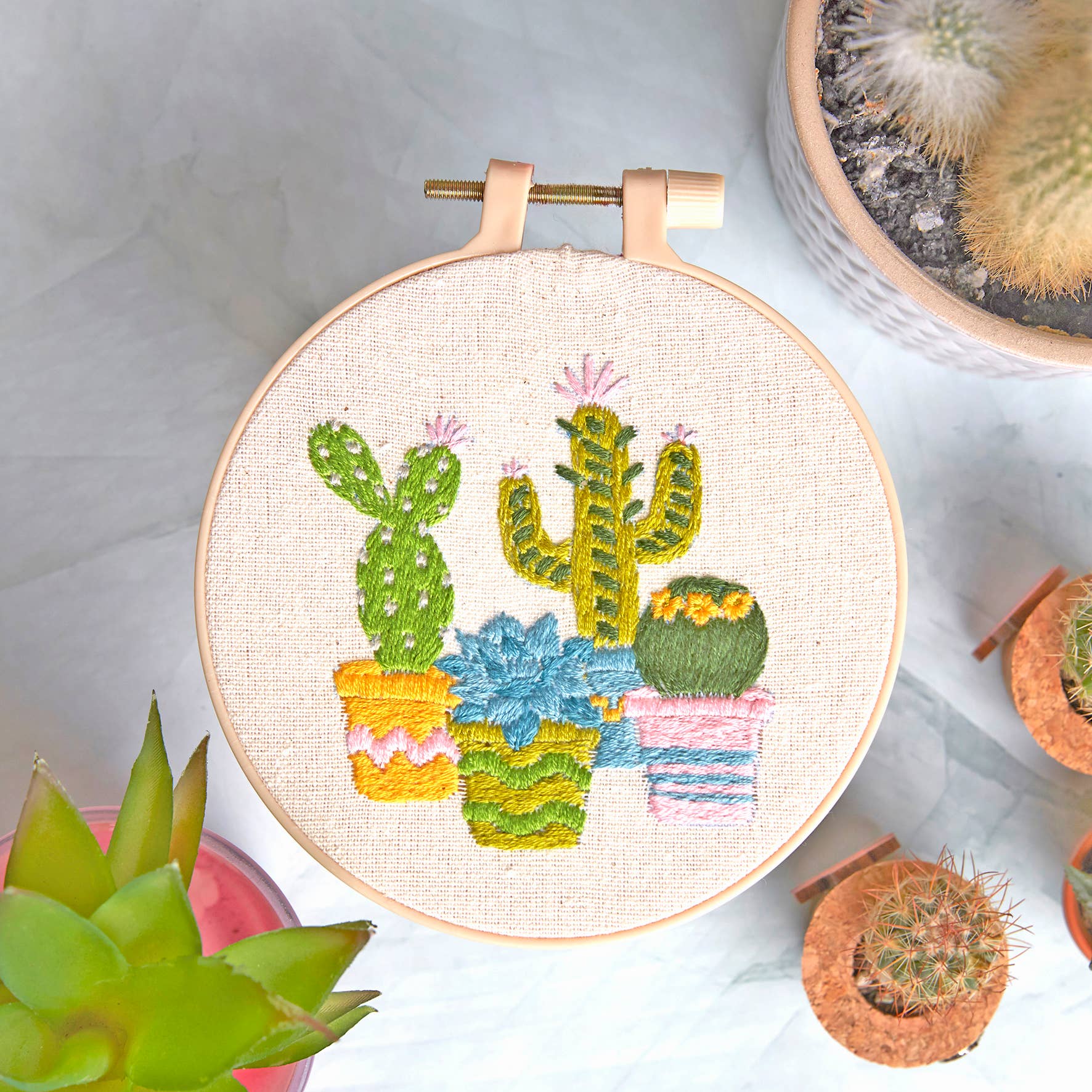 Simply Make Embroidery By Numbers Kit - Cacti | Buy Online from The Home Crafters