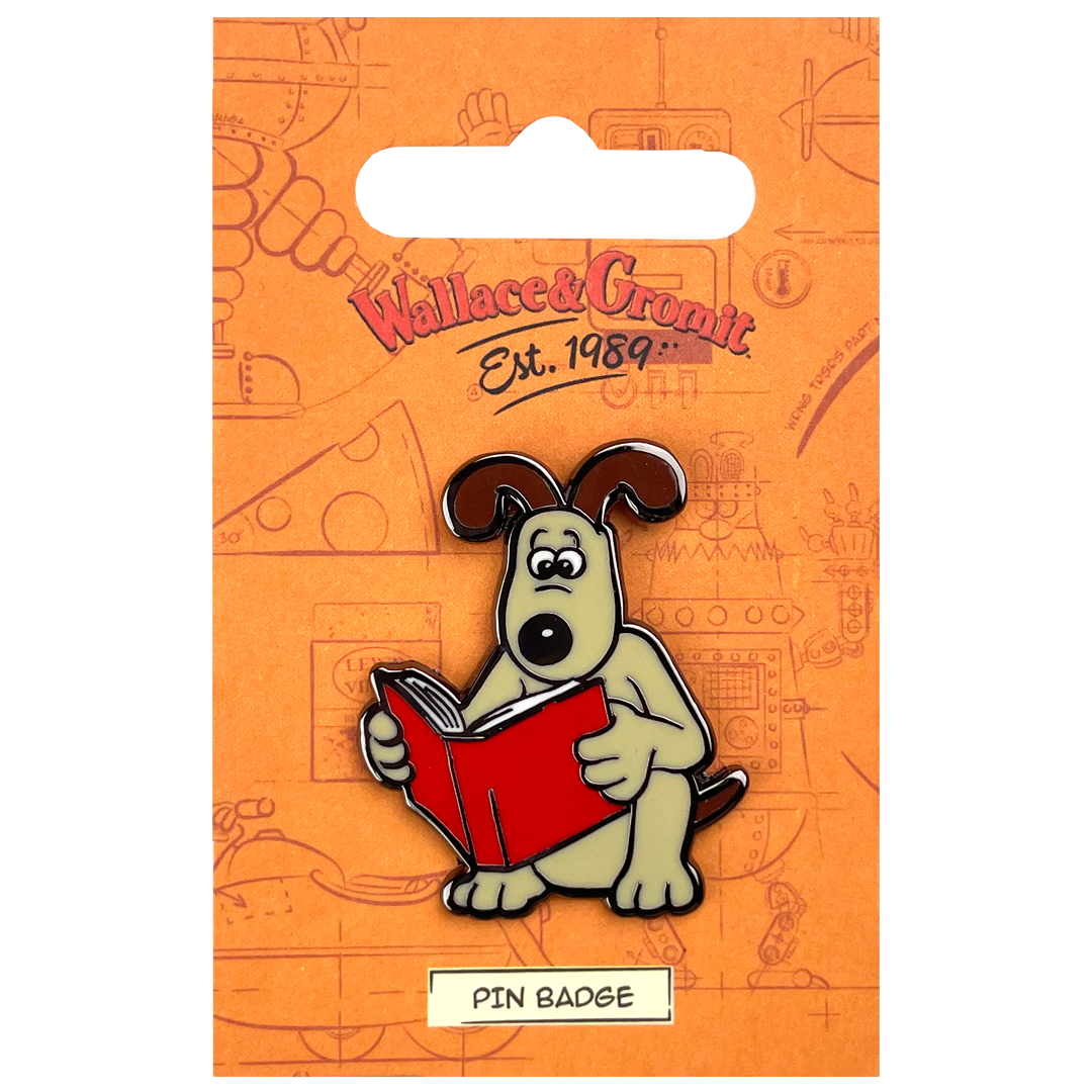 Wallace & Gromit - Gromit Reading Pin Badge