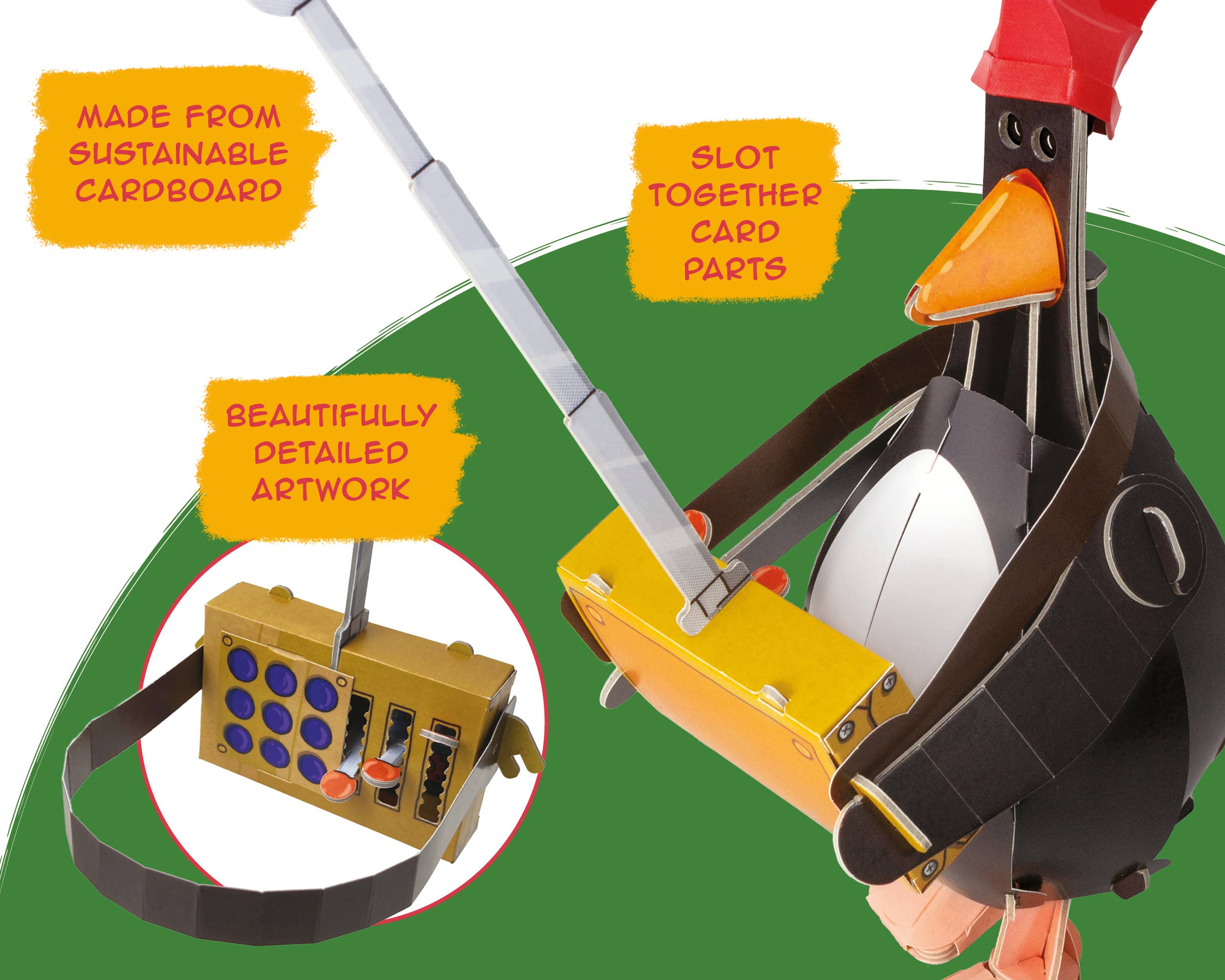 Build Your Own Wallace & Gromit Feathers McGraw - Craft Kit | Buy Online from The Home Crafters