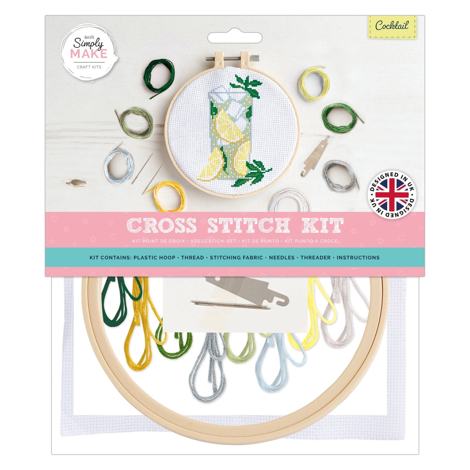Simply Make Cross Stitch Kit - Cocktail | Buy Online from The Home Crafters