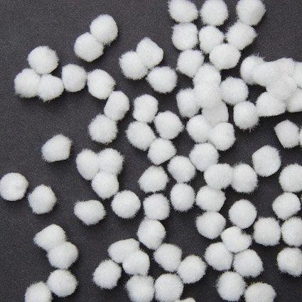 Single Pom poms: White - various sizes