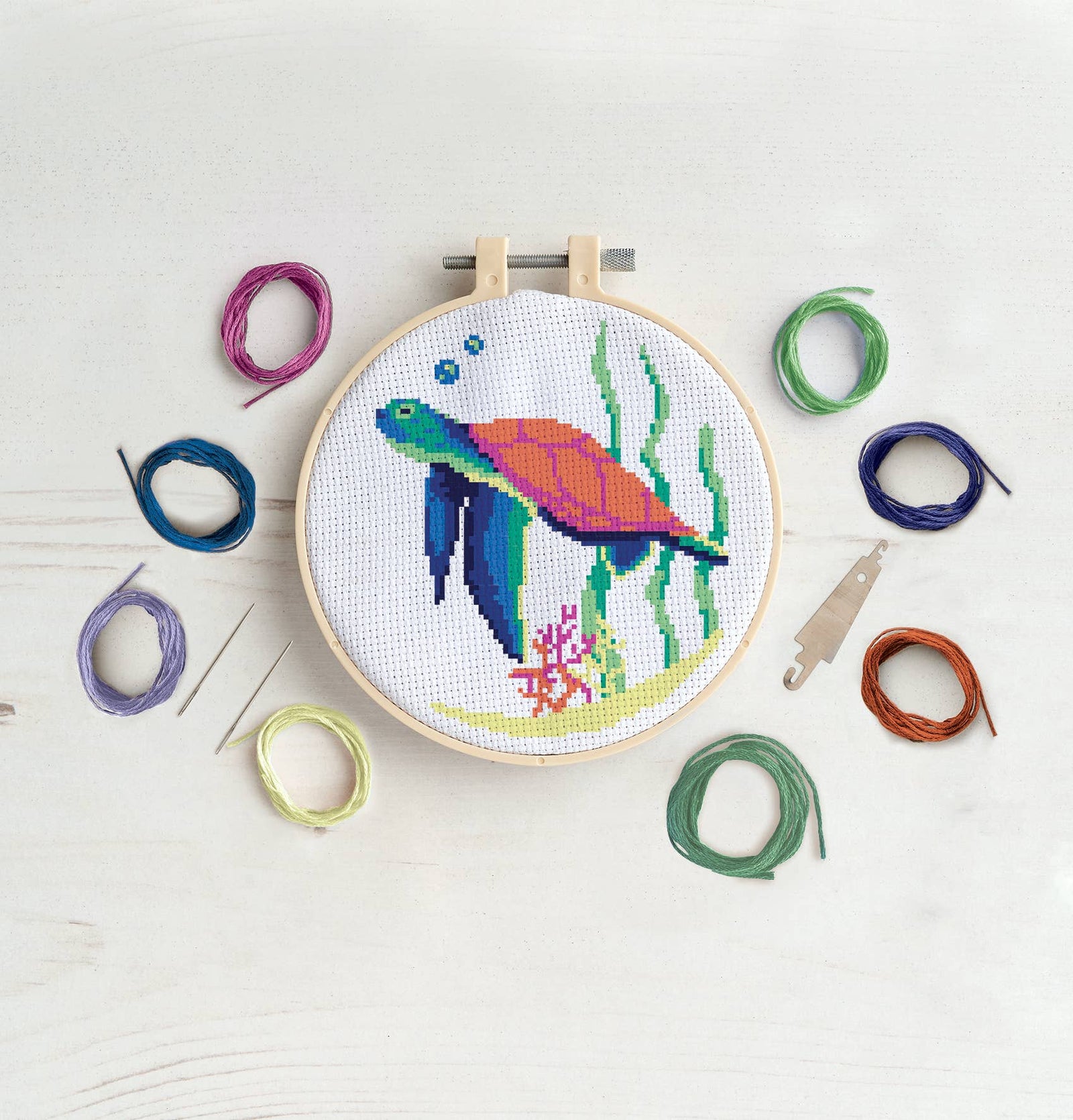 Simply Make Cross Stitch Kit - Coral Reef Turtle | Buy Online from The Home Crafters