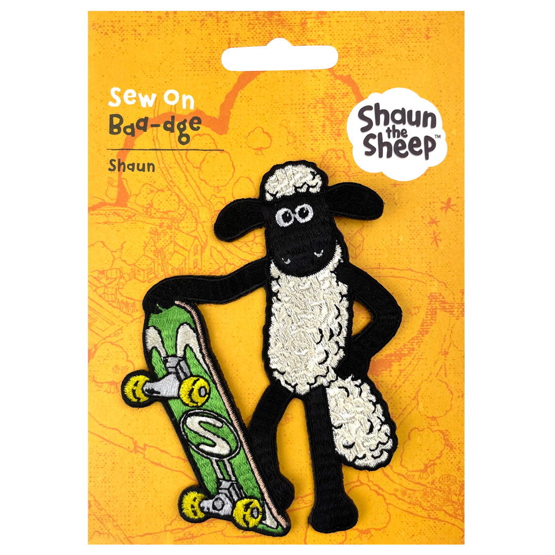 Shaun the Sheep Skateboard Sew On Patch