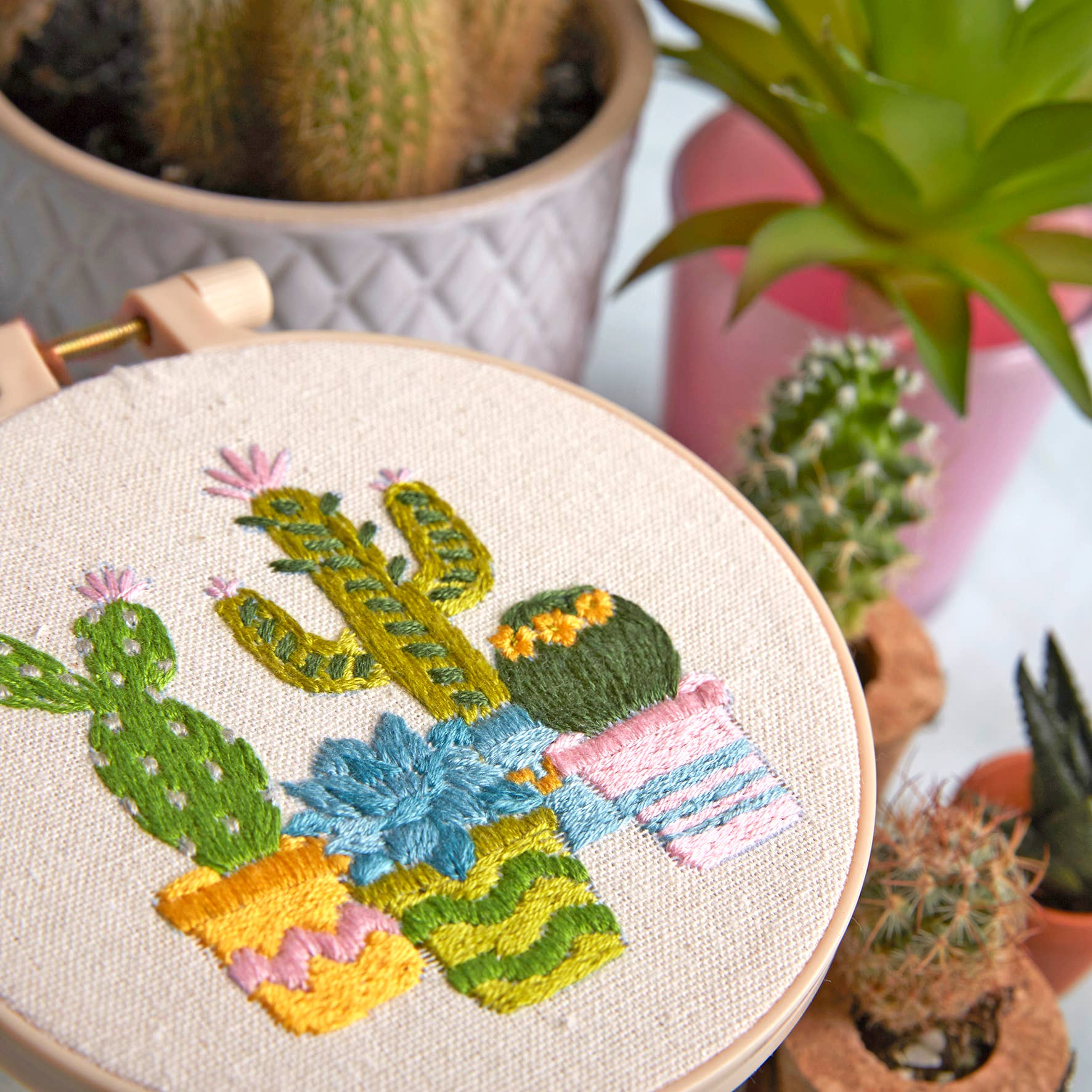 Simply Make Embroidery By Numbers Kit - Cacti | Buy Online from The Home Crafters