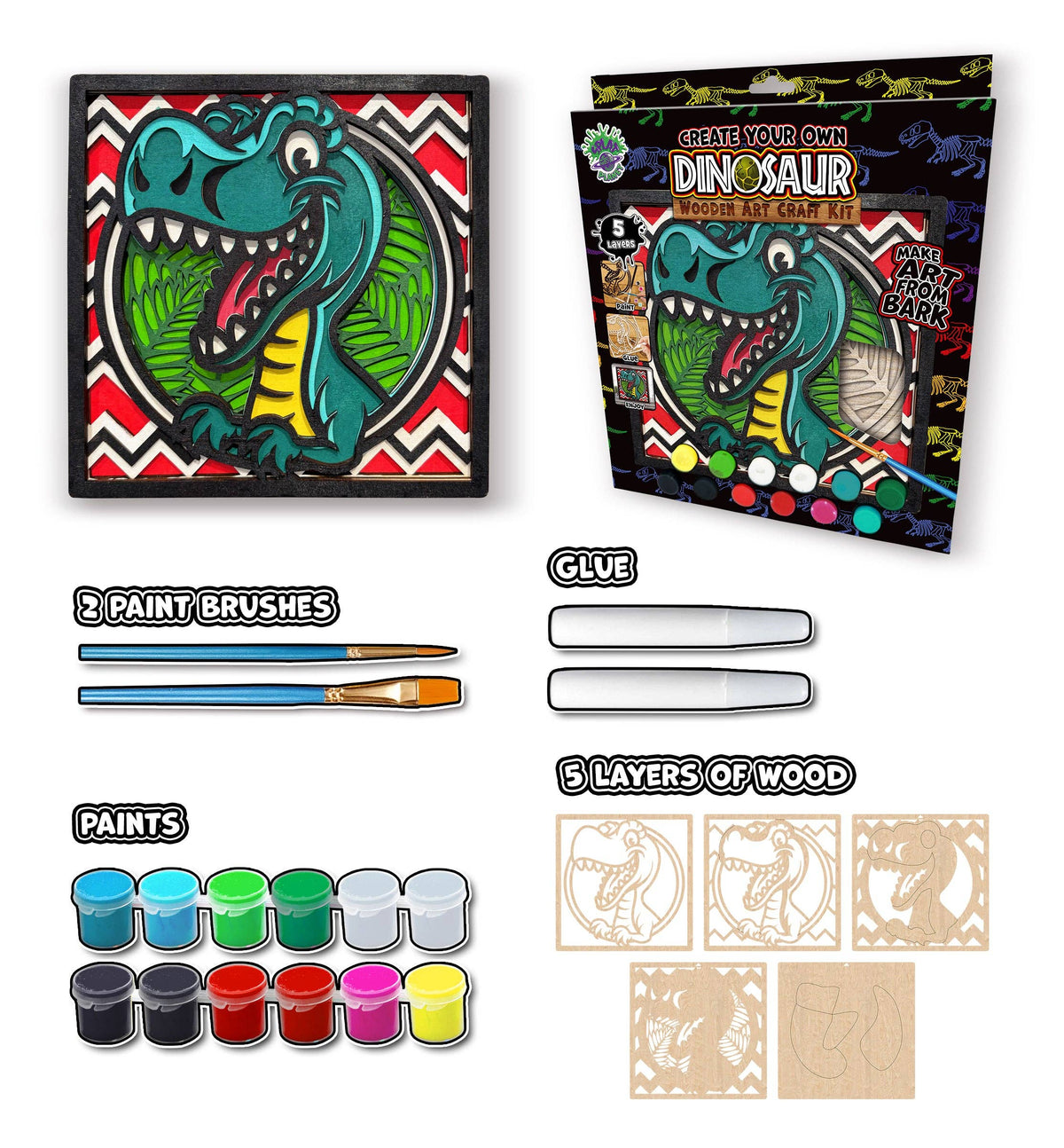Wooden Dinosaur Art Craft Kit
