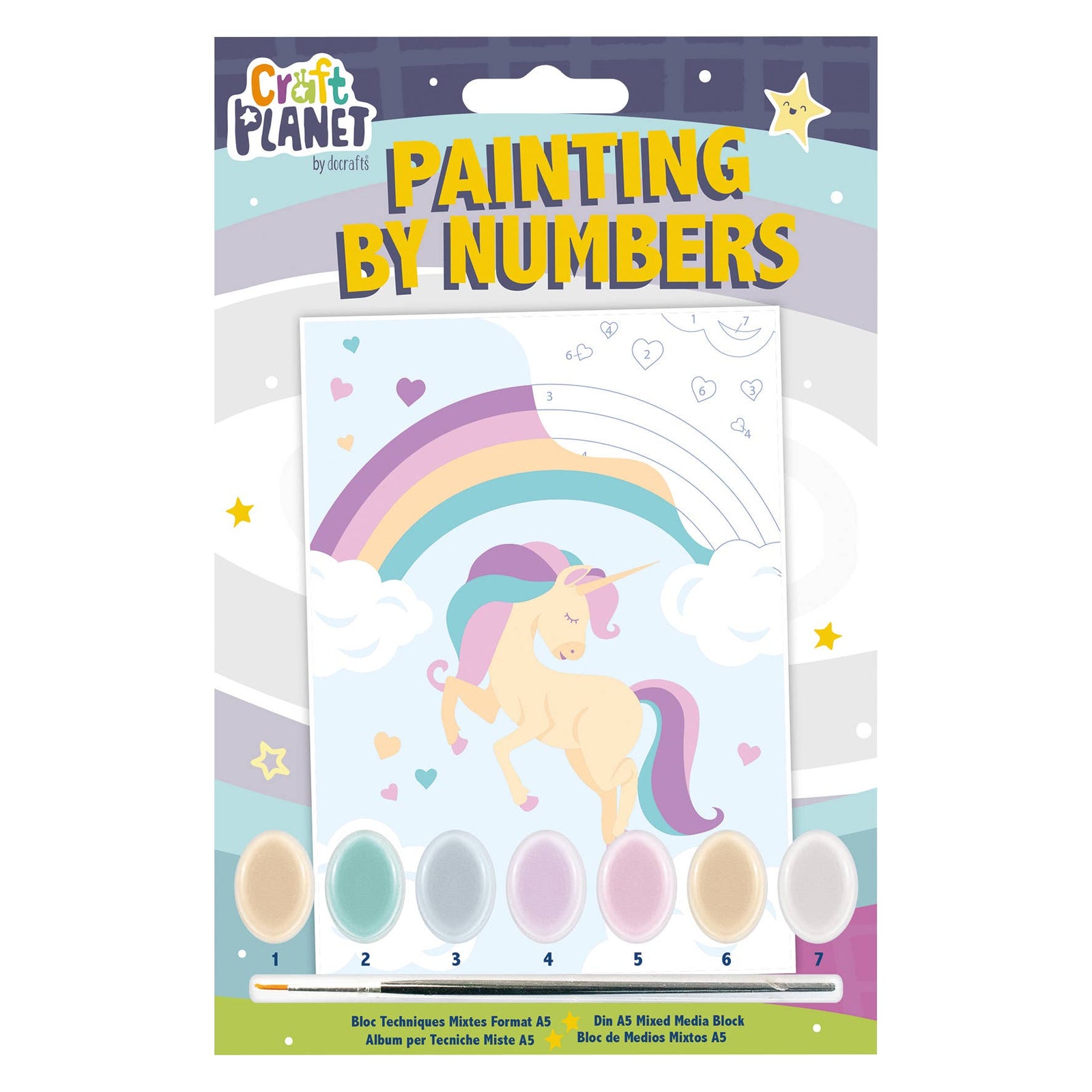 Craft Planet Mini Paint By Numbers Kit - Unicorn | Buy Online from The Home Crafters