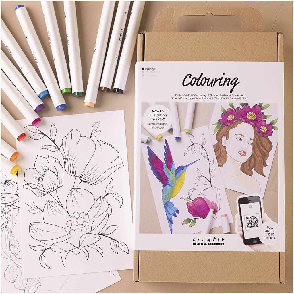 Starter Craft Kit: Drawing & Colouring with Alcohol Art Markers