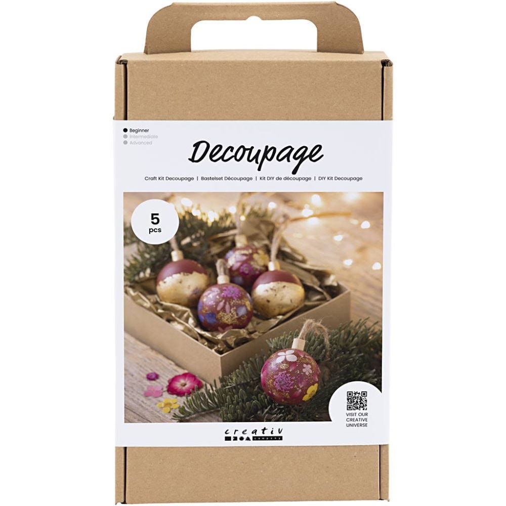 Creativ Craft Kit: Decoupage & Dried Flowers Baubles