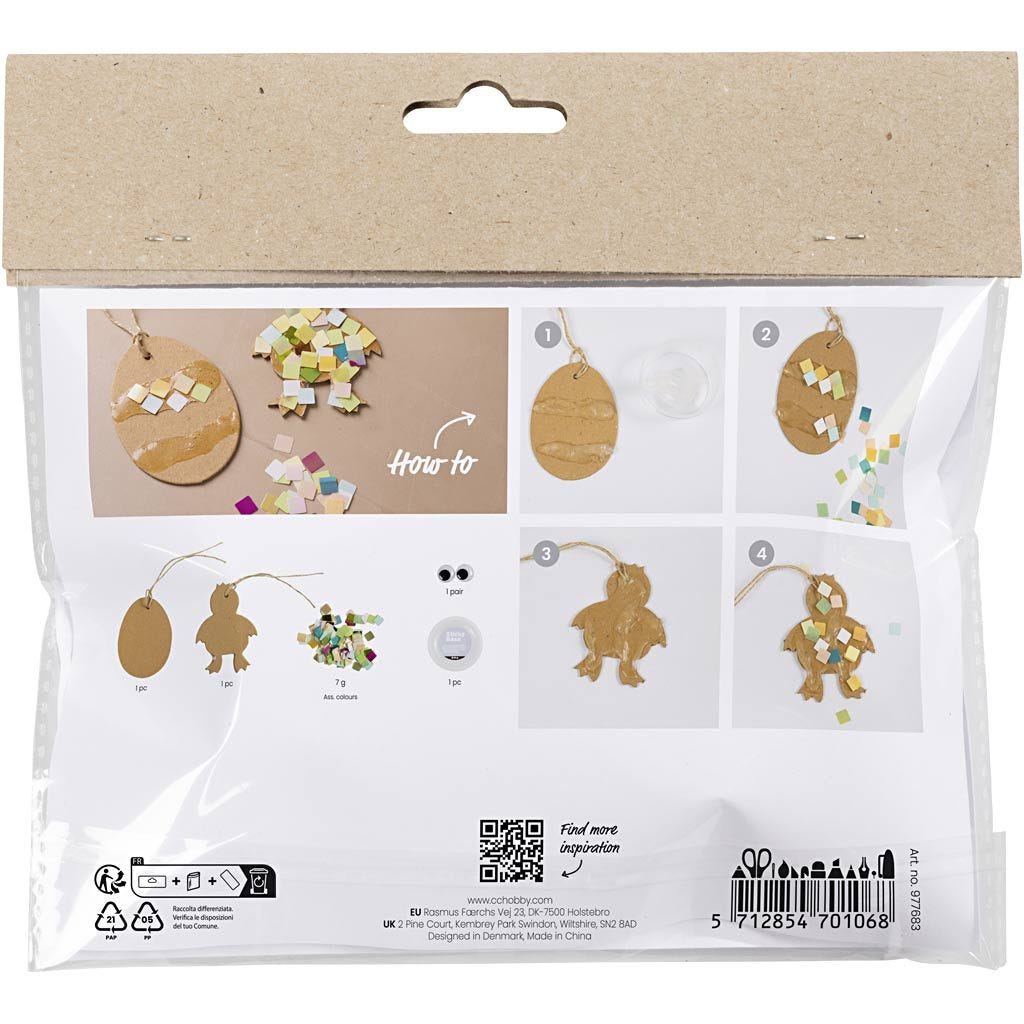 Mini Craft Kit: Mosaic Decoration - Easter Egg & Chick