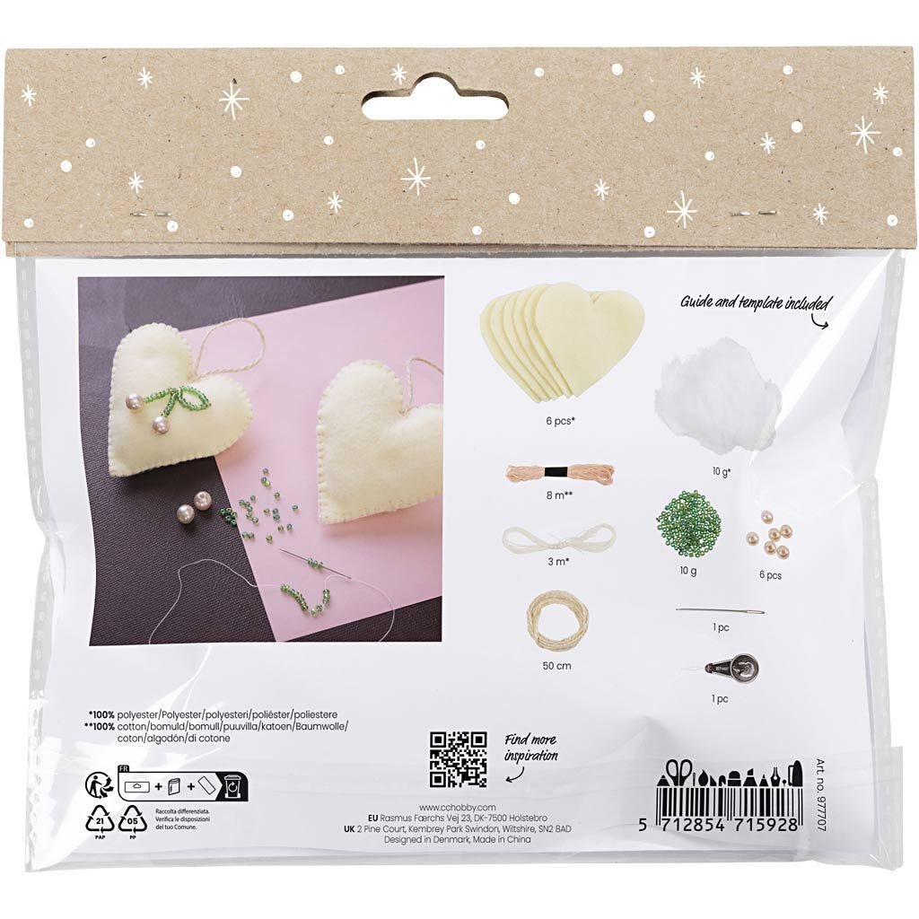 Christmas Mini Craft Kit - Sewing Hearts