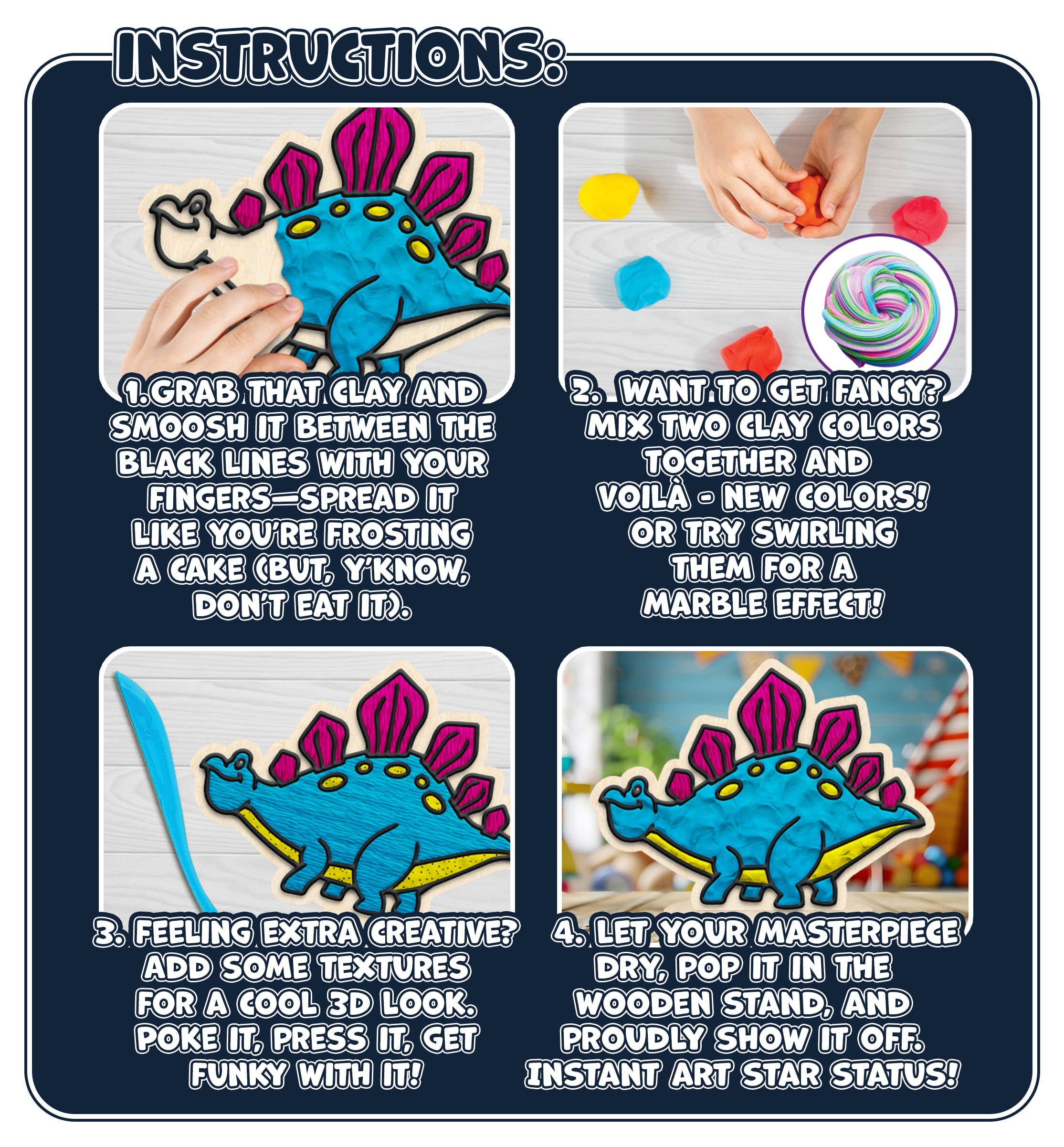 Dinosaur Clay Colouring. Kit | Buy Online from The Home Crafters