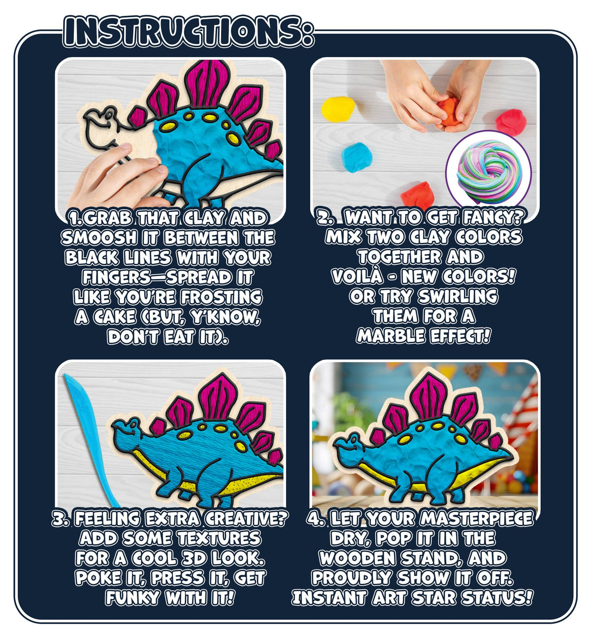 Dinosaur Clay Colouring. Kit | Buy Online from The Home Crafters