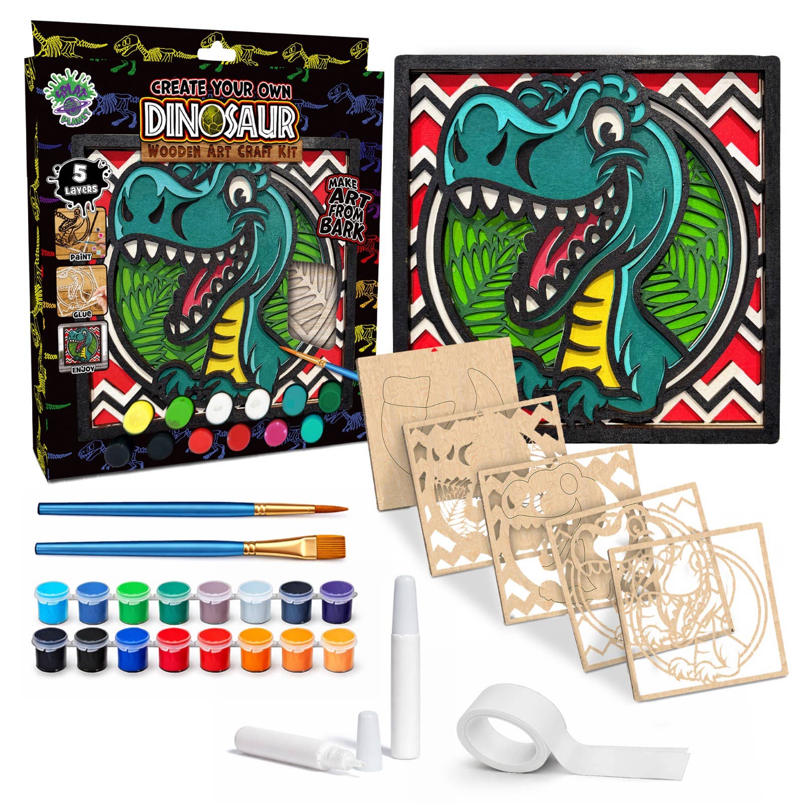 Wooden Dinosaur Art Craft Kit