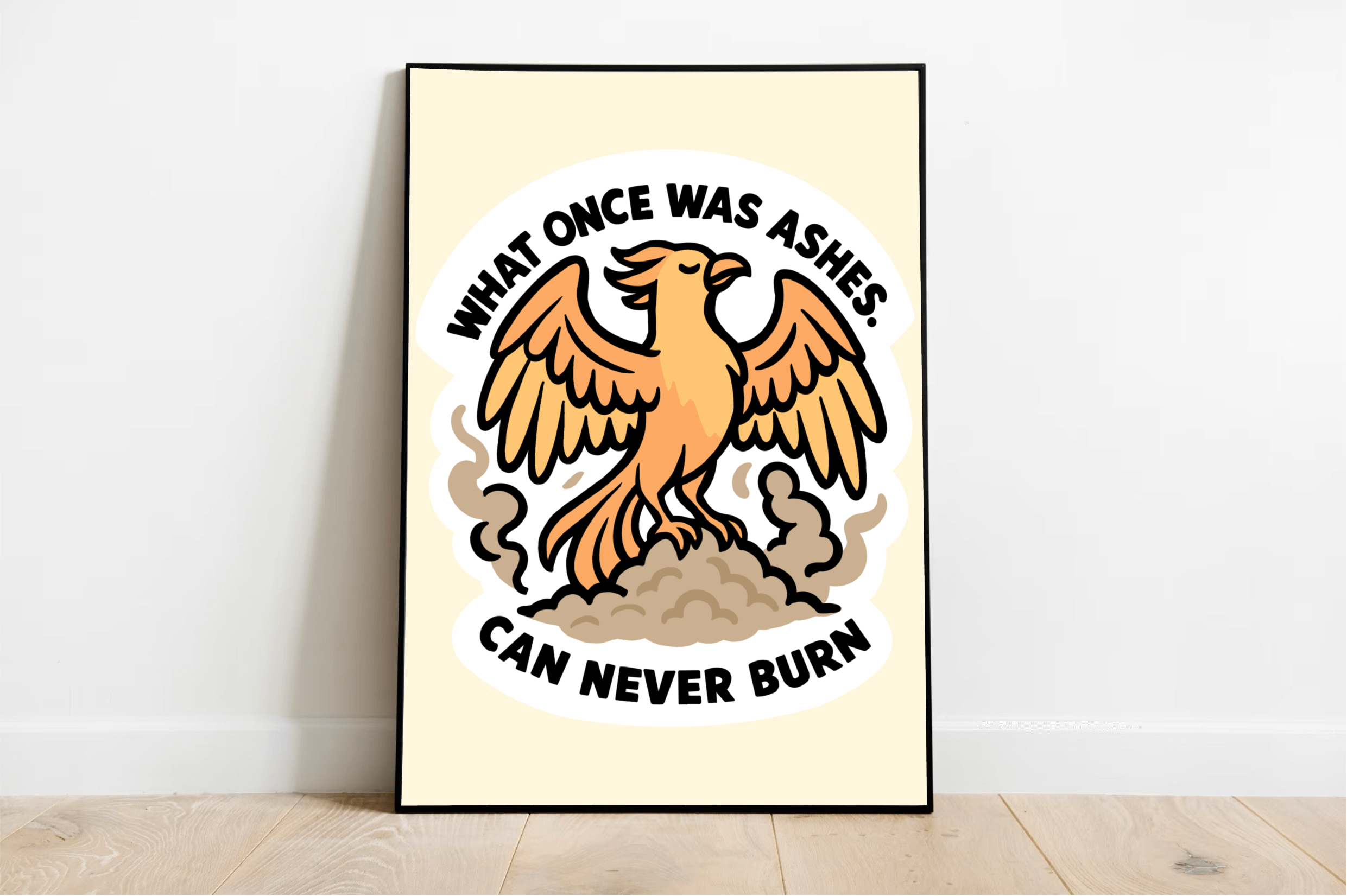 Phoenix Wall Art Print – "What Once Was Ashes Can Never Burn" | Buy Online from The Home Crafters