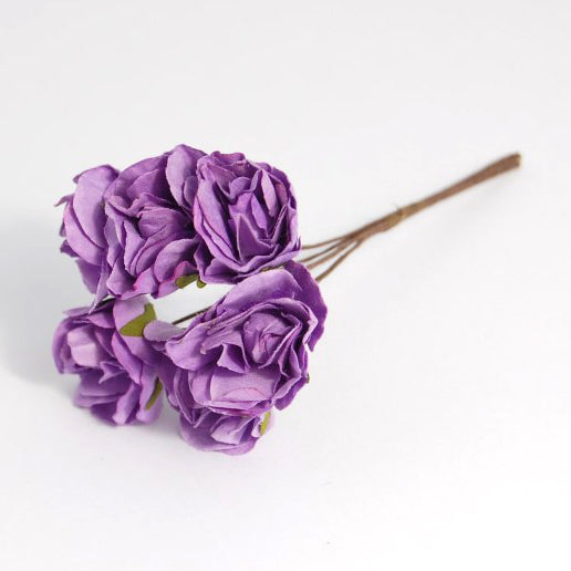 Paper Flowers: 18mm Wild Roses - 6 stems