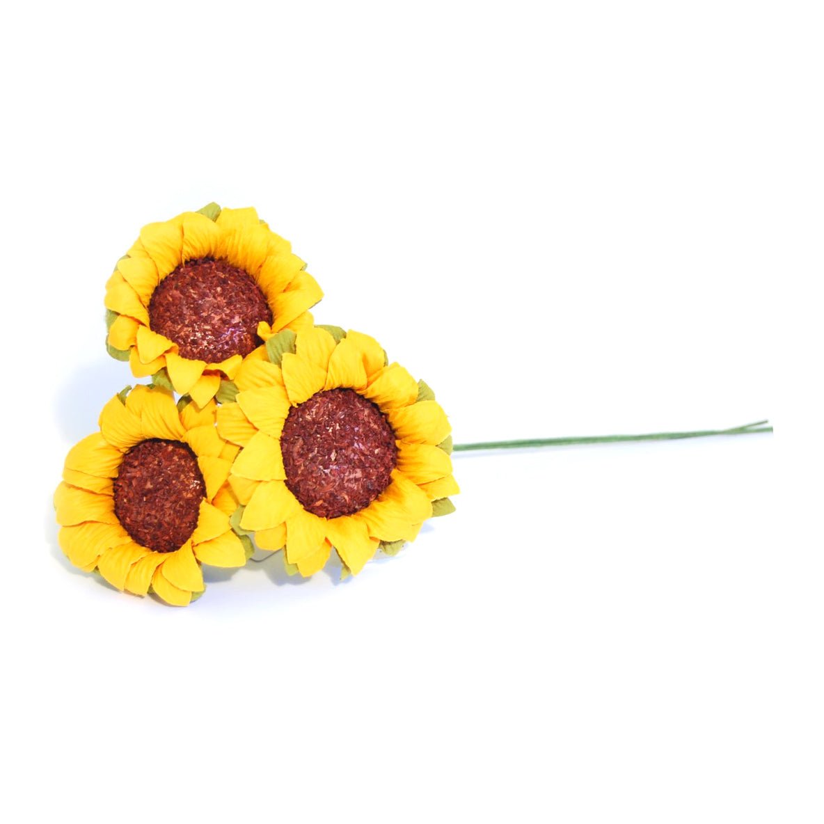 Paper Flowers: 52mm Orange Sunflowers - 3 stems | Buy Online from The Home Crafters