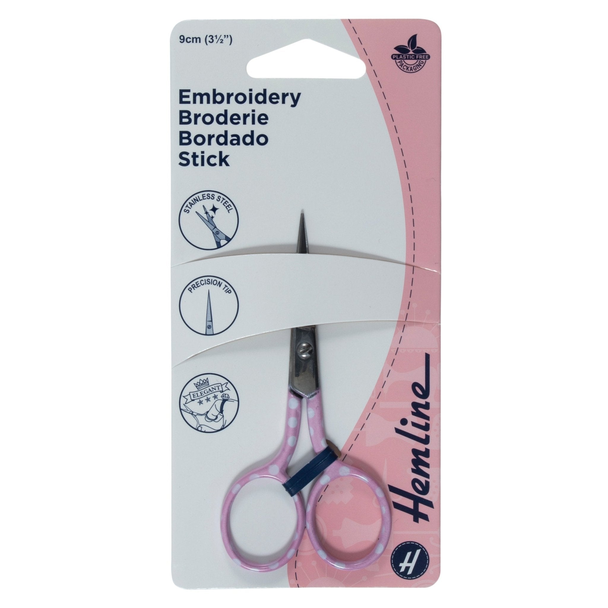 Hemline Embroidery Scissors: Polka Dot - 9cm | Buy Online from The Home Crafters
