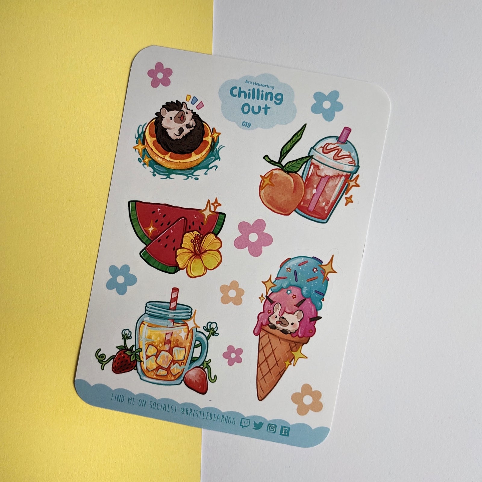 Bristlebearhog Sticker Sheet - Chilling Out