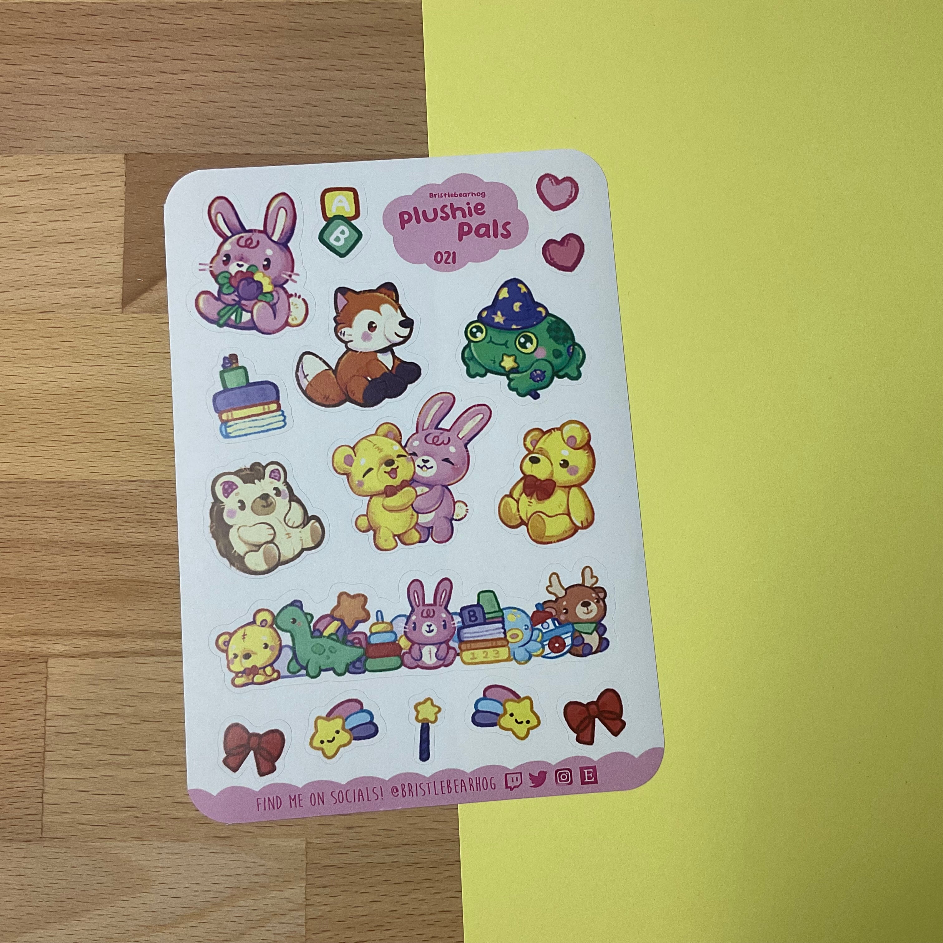 Bristlebearhog Sticker Sheet - Plushie Pals