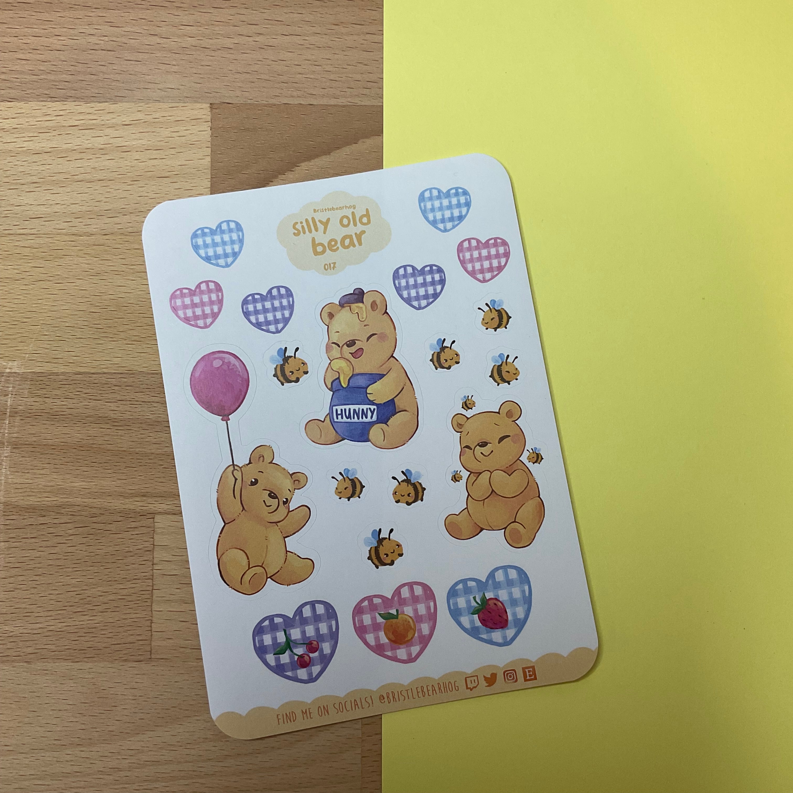 Bristlebearhog Sticker Sheet - Silly Old Bear
