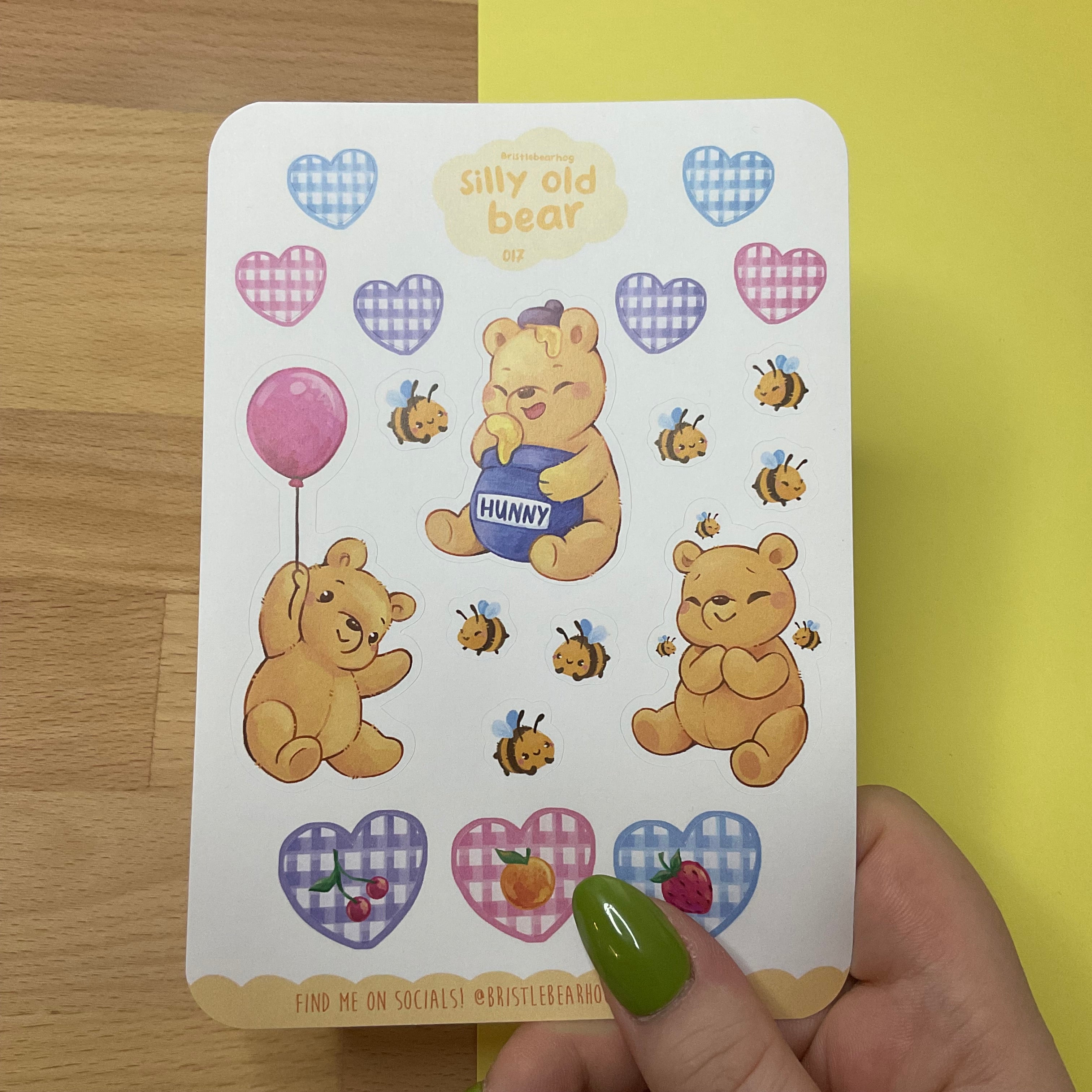 Bristlebearhog Sticker Sheet - Silly Old Bear