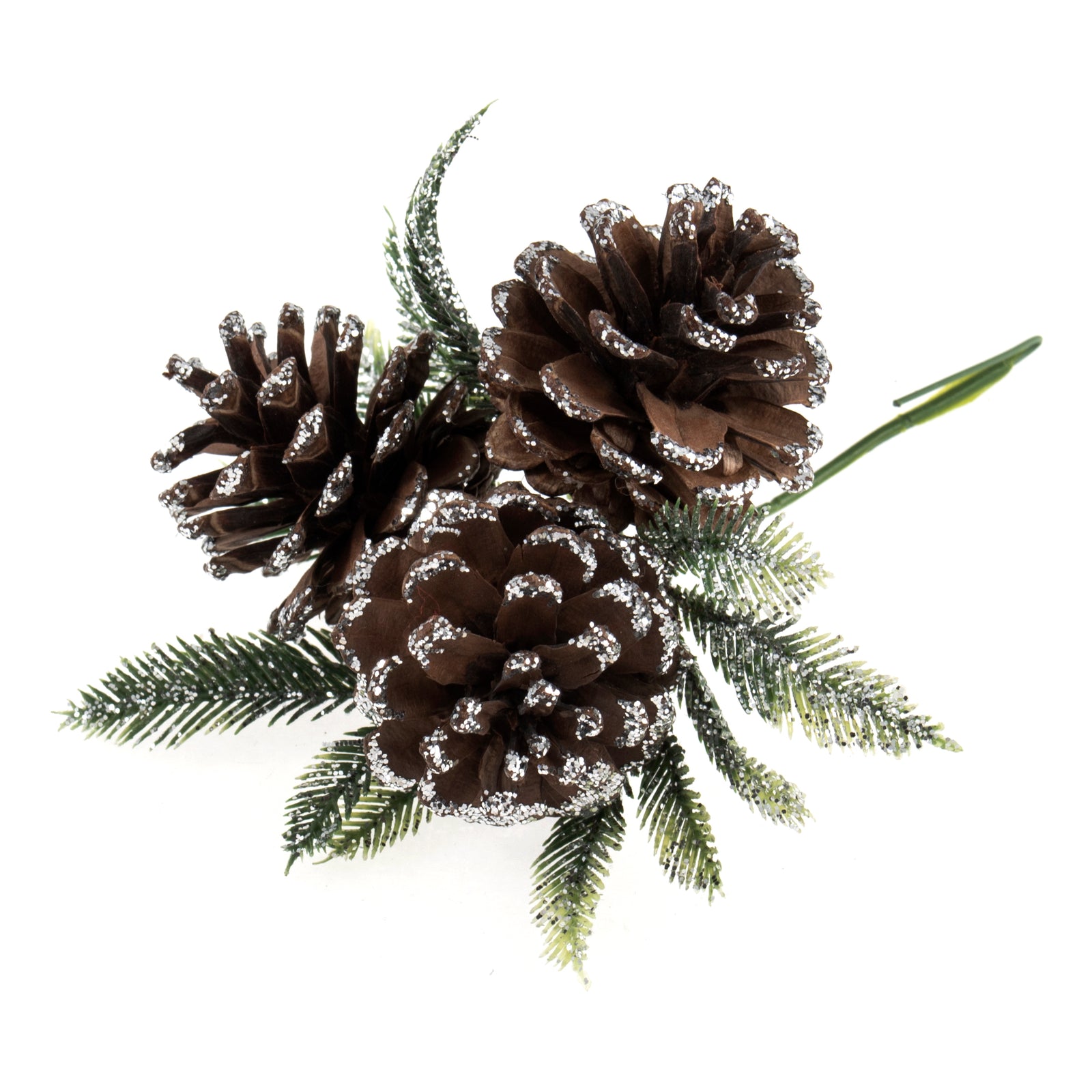 Pick: Glitter Pinecone Spray - Silver
