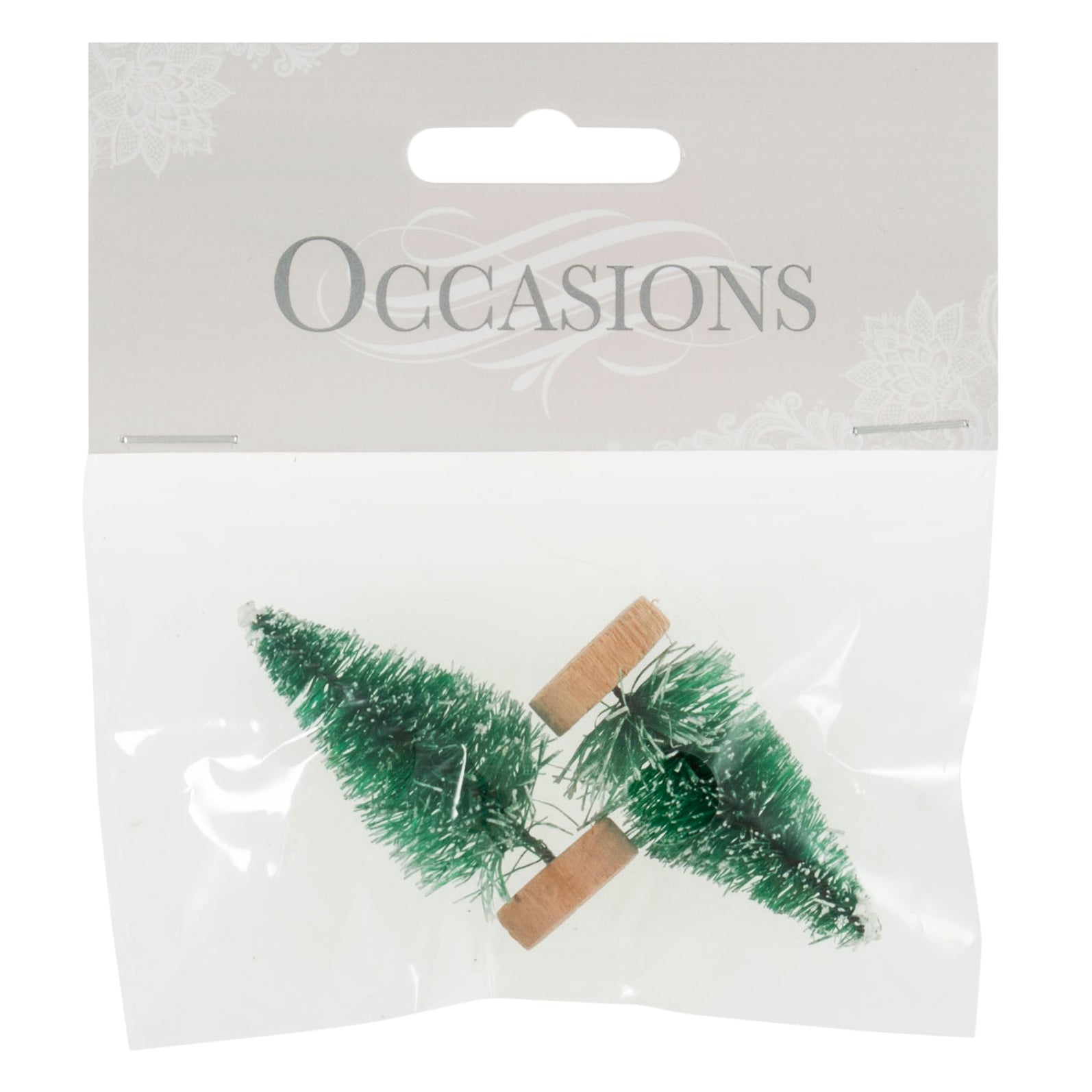 Miniature Frosted Christmas Pine Trees: 5cm - 2pc