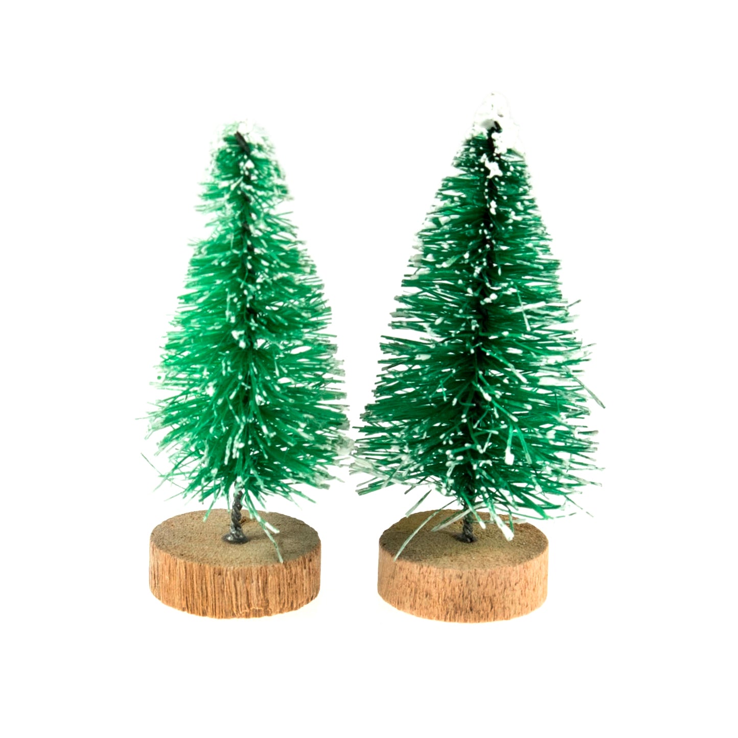 Miniature Frosted Christmas Pine Trees: 5cm - 2pc