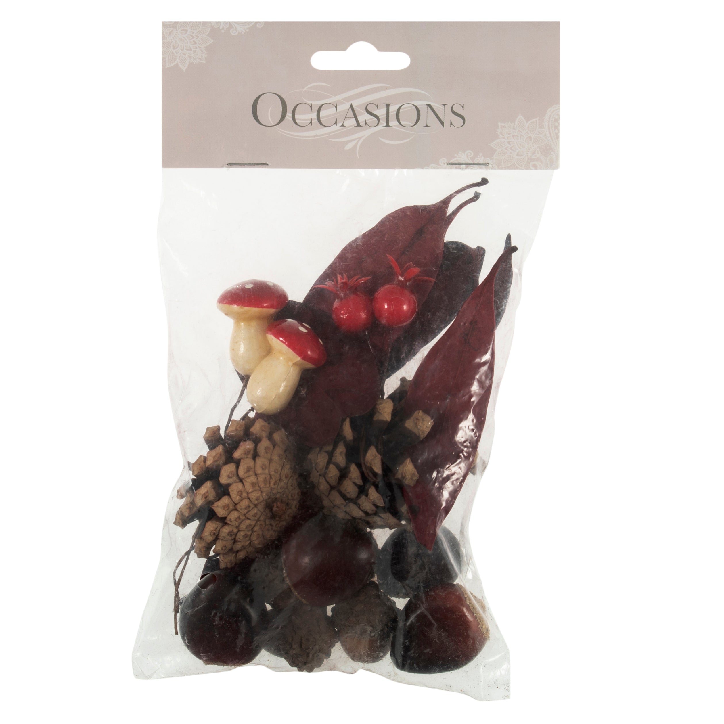 Craft Wreath Mix: Toadstools and Conkers - 50g