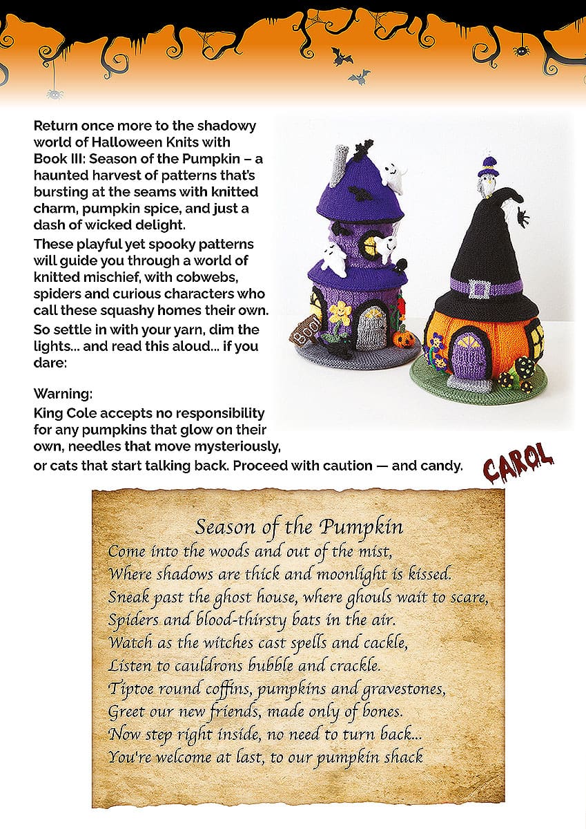 King Cole Halloween Knits - Pattern Book 3 | Buy Online from The Home Crafters