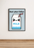 Best When Chilled – Funny Milk Kitchen Art Print | Buy Online from The Home Crafters