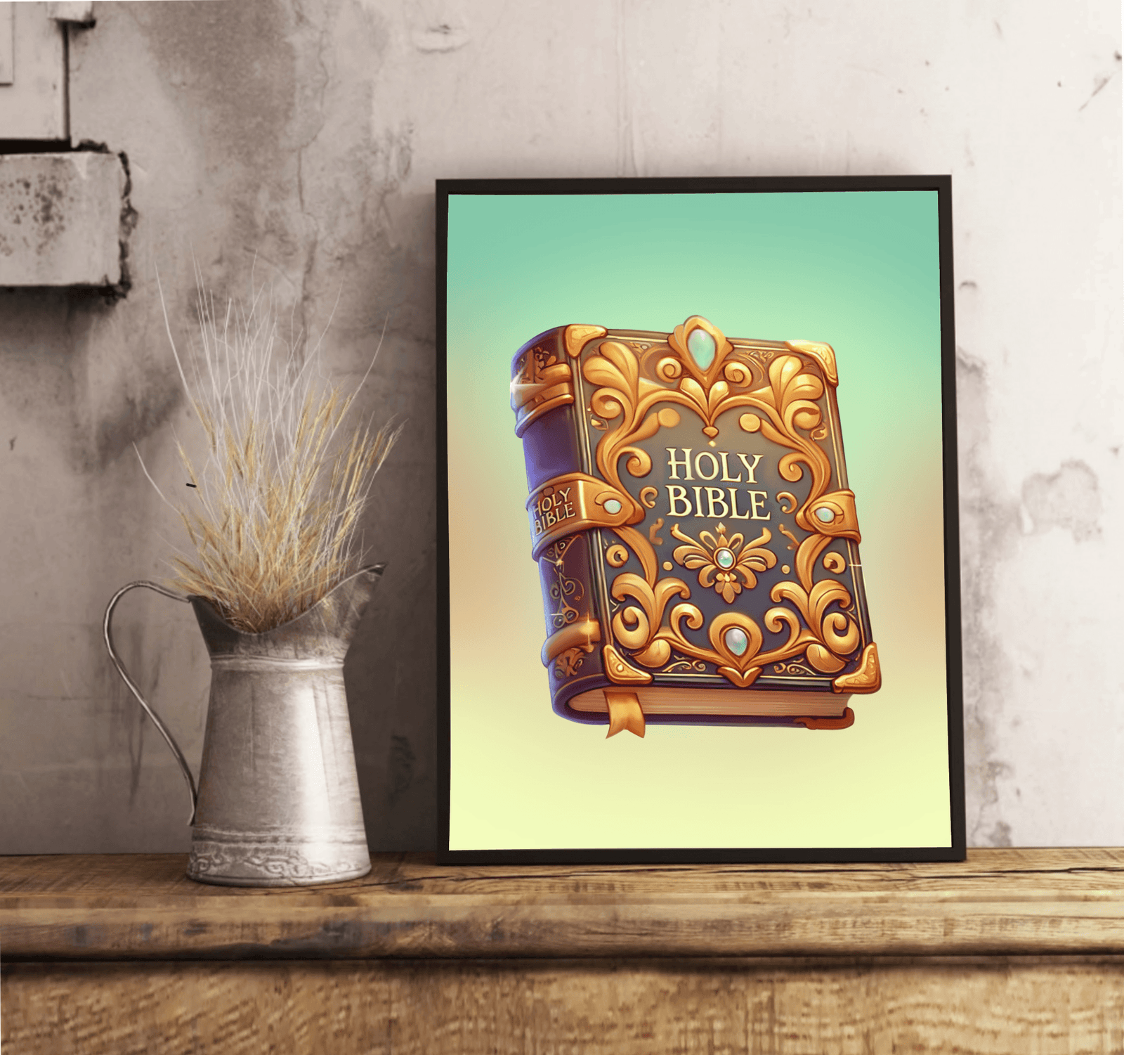 Holy Bible Cartoon Art Print – Faith - Inspired Decor | Buy Online from The Home Crafters